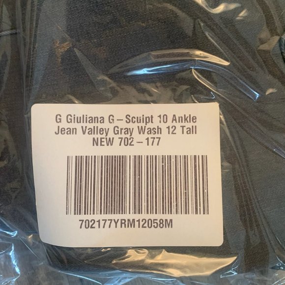 NWT G GIULIANA G-SCULPT 10 ANKLE JEANS VALLEY GRAY WASH 12T (TALL) - Picture 6 of 7